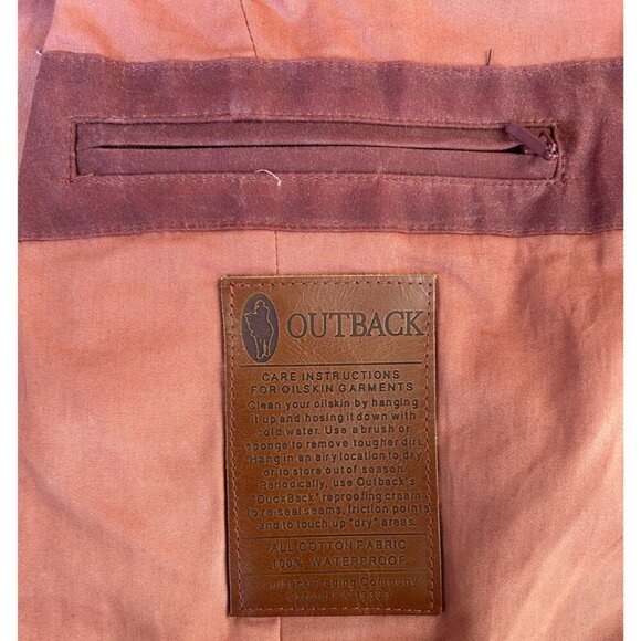 Outback Trading Company Women's Oilskin Quilted Vest Rust Size 2X Waterproof - Picture 12 of 12